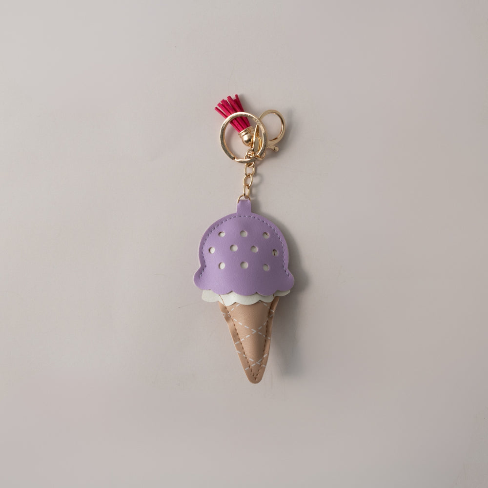 Keychain Faux Leather Ice Cream - PURPLE